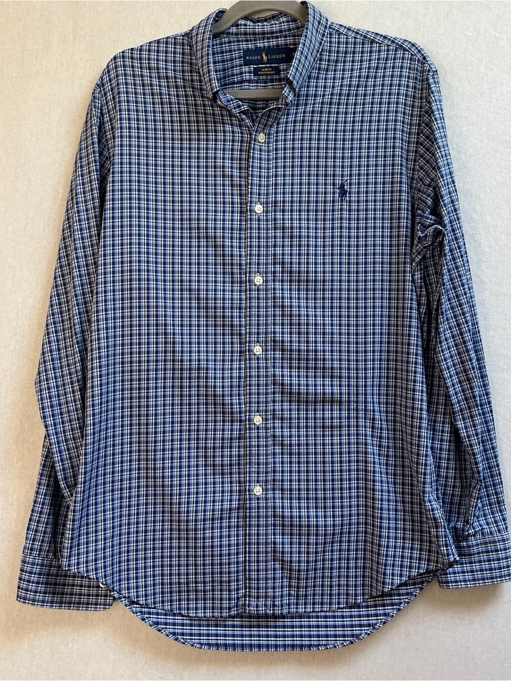 Polo Ralph Lauren Slim Fit Performance Stretch Plaid Button Down Shirt Size M